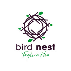 Wall Mural - bird nest inspiration illustration logo design