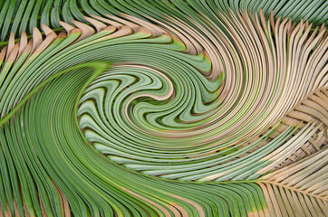  Wonderful green and brown twirl pattern of leaves top view