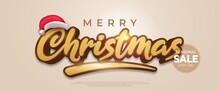 Editable Text Merry Christmas Style Effect Suitable For Christmas Banner Sale