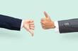 © Rawpixel.com - Thumbs up down hands agree and disagree gesture