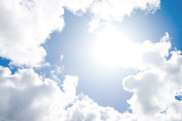 Wall Mural - Cloudscape. Blue sky and white cloud.