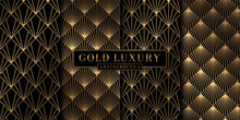 Abstract Geometric Pattern With Gold Luxury Art Deco Pattern Combination Set. Brochure Cover Template Vintage Wallpaper Collection