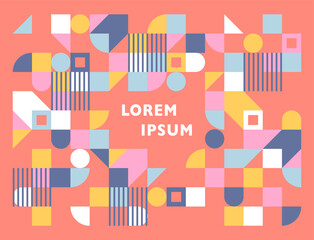 Wall Mural - a template in which various shapes are tiled and text can be written in the center. simple pattern d