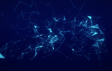 Wall Mural - abstract connections dots background.