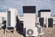 Air Conditioners On Building Terrace