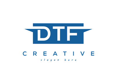 Wall Mural - Creative Initial DTF Letter Logo Design Vector