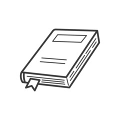 Wall Mural - book icon in linear style isolated on white background. simple book sketch vector