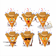 Wall Mural - Cool cowboy red rocket firework cartoon character with a cute hat