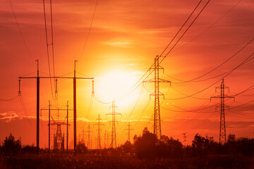 Wall Mural - Electricity power lines