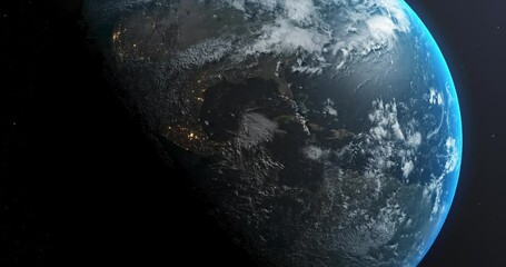 earth globe in space. climate change concept. world globe motion footage. earth atmosphere satellite