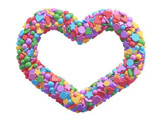 Poster - Colorful candy font. Heart symbol.