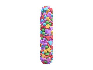 Poster - Colorful candy font. Letter I.