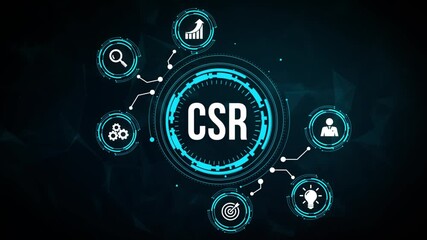 Poster - Internet, business, Technology and network concept. CSR abbreviation, modern technology concept