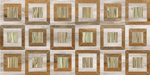 Wall Mural - wooden geometric arrangement mosaic background