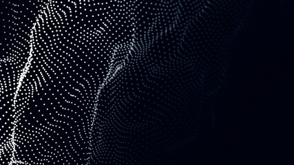 Leinwandbilder - Futuristic dots background. Abstract technology background. Big data digital code. 3d rendering.