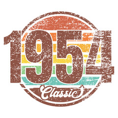 Classic 1954, Born in 1954 vintage birthday typography design for T-shirt