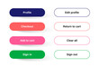 © ckybe - Set of Modern Gradient App, Website page or Game Buttons. Trendy gradient colors. Flat design.