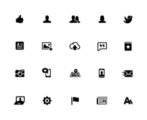 Wall Mural - social web icon set - 32px solid