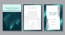 A Set Of Peacock Card Designs
