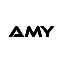 AMY Letter Logo Design With White Background In Illustrator, Vector Logo Modern Alphabet Font Overlap Style. Calligraphy Designs For Logo, Poster, Invitation, Etc.