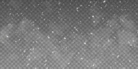 Aufkleber - Vector snowfall isolated. Winter background. Snow overlay illustration. Snowflakes and ice.