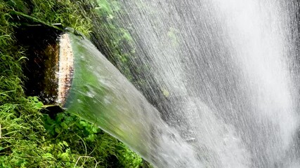 Poster - Beautiful waterfalls with vegetation and floating water downward