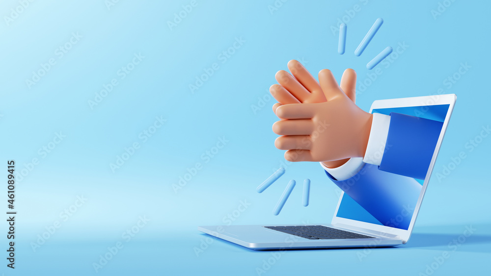 3d illustration. Cartoon character businessman hands sticking out the ...