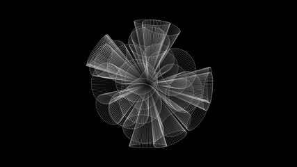 Wall Mural - optical fiber sheaf abstract motion background. glowing bundle of optic cables loop animation