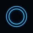  Blue neon circle, abstraction of light, two glowing circles. EPS 10