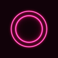 Wall Mural - 
Pink neon geometric circle, abstraction for banner and advertisement. Two circles
