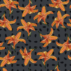 pattern with tiger lilly