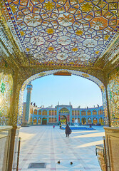 Canvas Print - The view from mirror hall of Imamzadeh Helal Ali Holy Shrine, Aran o Bidgol, Iran