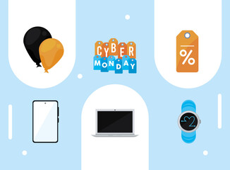 Sticker - six cyber monday icons