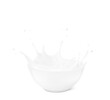 © realstockvector - Bowl with milk splashes and drops isolated on white background. Vector illustration. Can be use for your design. EPS10.