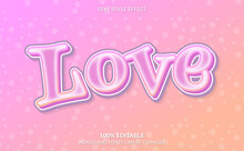 Editable Text Effect Pink Love Text Style
