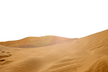 Wall Mural - Sand dunes on white background. Wild desert