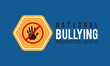 National bullying prevention month banner design with white background. Vector template