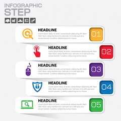 Naklejka na meble Business steps infographics template. Vector.