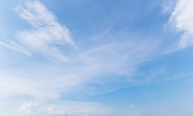 Wall Mural - Panoramic view of clear blue sky and clouds, clouds with background.