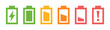 Indicator of charging empty batteries and low battery power icon.