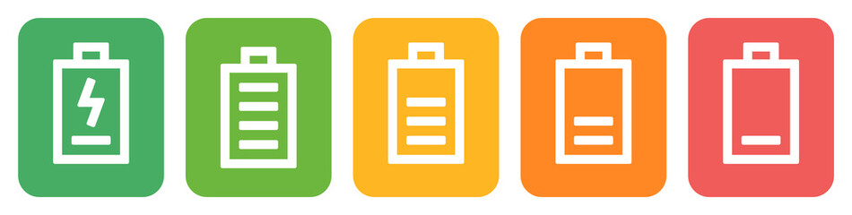 Wall Mural - Set of battery charge level indicator symbol vector.