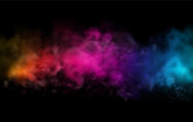 Wall Mural - holiday abstract shiny color powder cloud design element. holi fog. nightclub stage. for website and