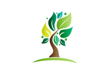 Wall Mural - Tree ecology environment protection symbol logo vector