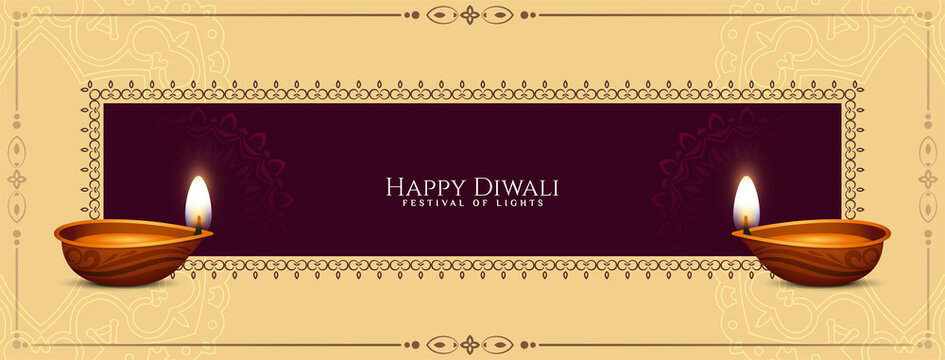 Happy Diwali festival elegant ethnic banner design