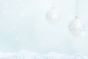 Wall Mural - blurred background with balls and ice