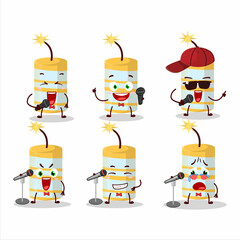 Canvas Print - A Cute Cartoon design concept of yellow firecracker singing a famous song