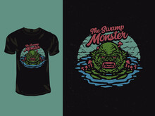 The Swamp Monster Illustration T-shirt Design