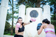 © luisrojasstock - young caucasian female boxer punching