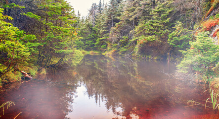 Sticker - Lake in Smugglers Notch State Park, New England.