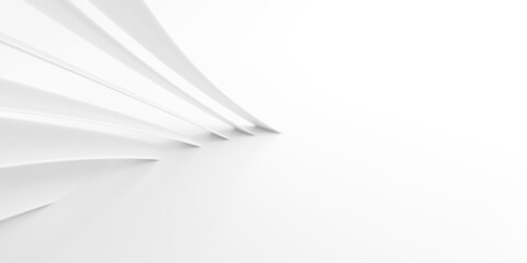 Aufkleber - Abstract of white lines background, Minimal dynamic shape, 3d rendering.